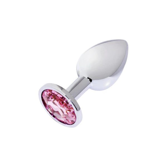 Metal Elmas Taşlı Anal Plug - Rose  Küçük Boy, Parlak Taşlı Metal Anal Tıkaç 7 cm