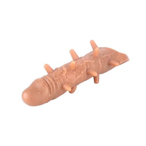 Penis Kılıfı Uzatıcı 6 cm – Dokulu, Testis Halkalı, Esnek TPE, Performans Artırıcı