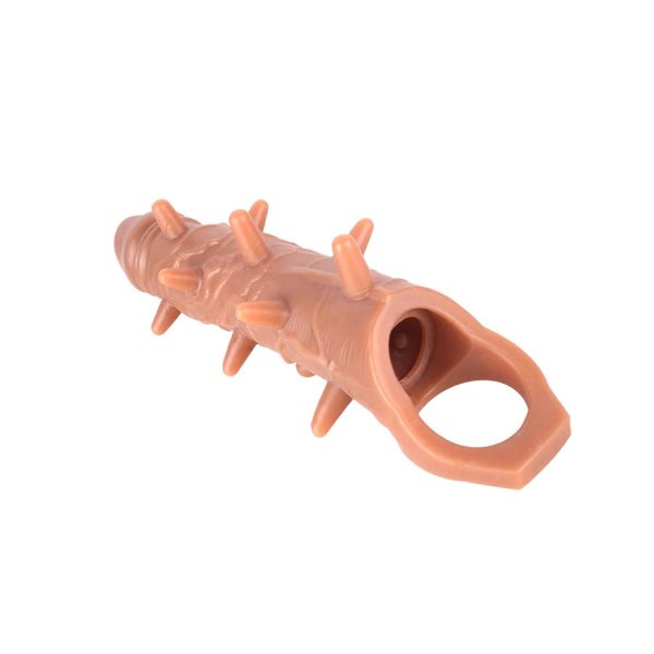 Penis Kılıfı Uzatıcı 6 cm – Dokulu, Testis Halkalı, Esnek TPE, Performans Artırıcı